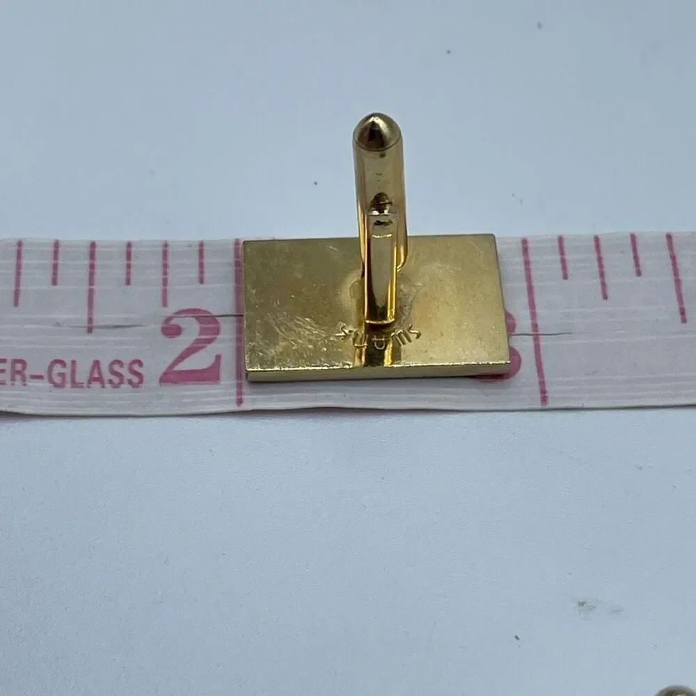 Vintage SWANK gold colored crown cuff links